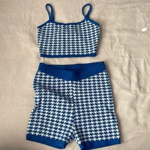 Blue and White matching set